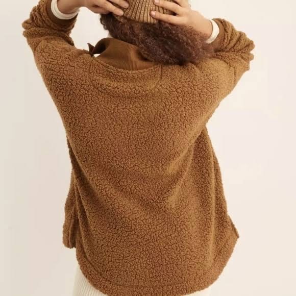 Aerie Dream Sherpa Quarter Zip Sweatshirt - Picture 3 of 7